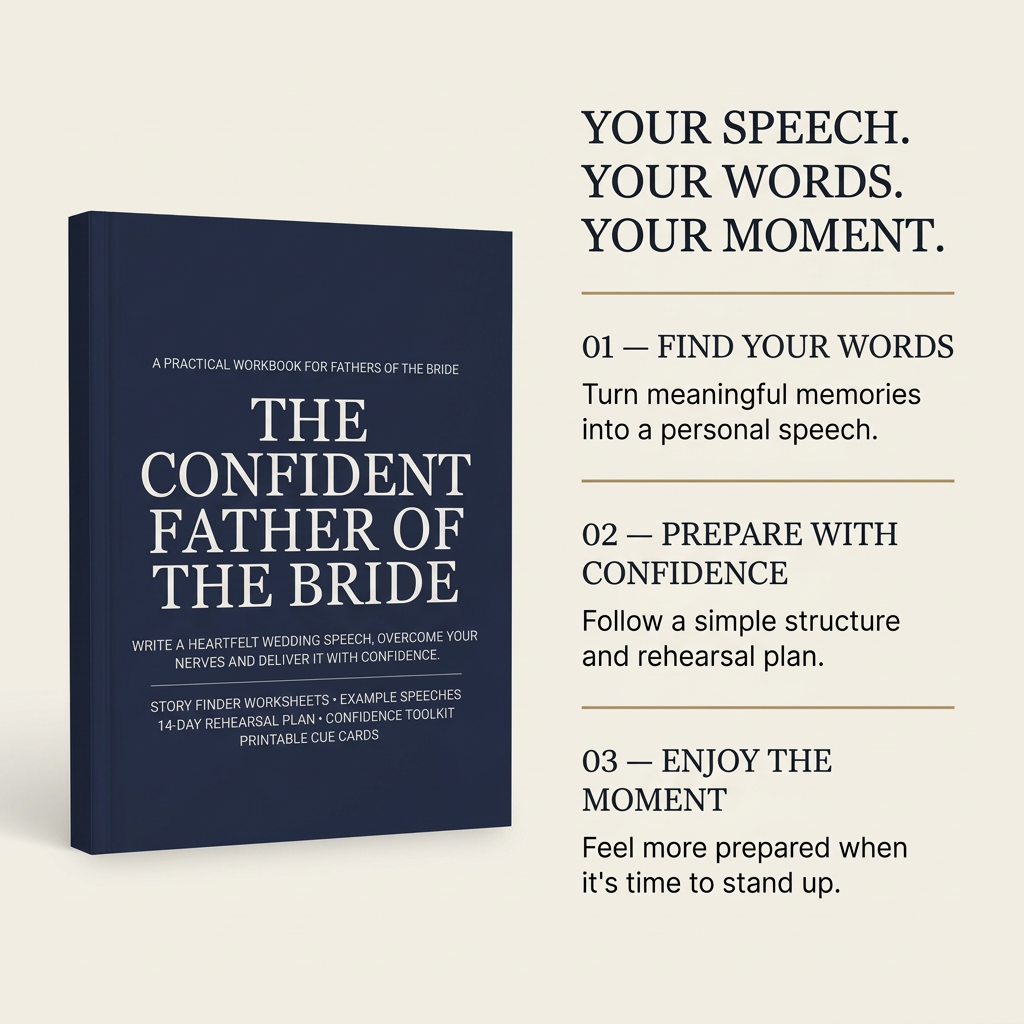 The Confident Father of the Bride | Wedding Speech Printable Digital Workbook