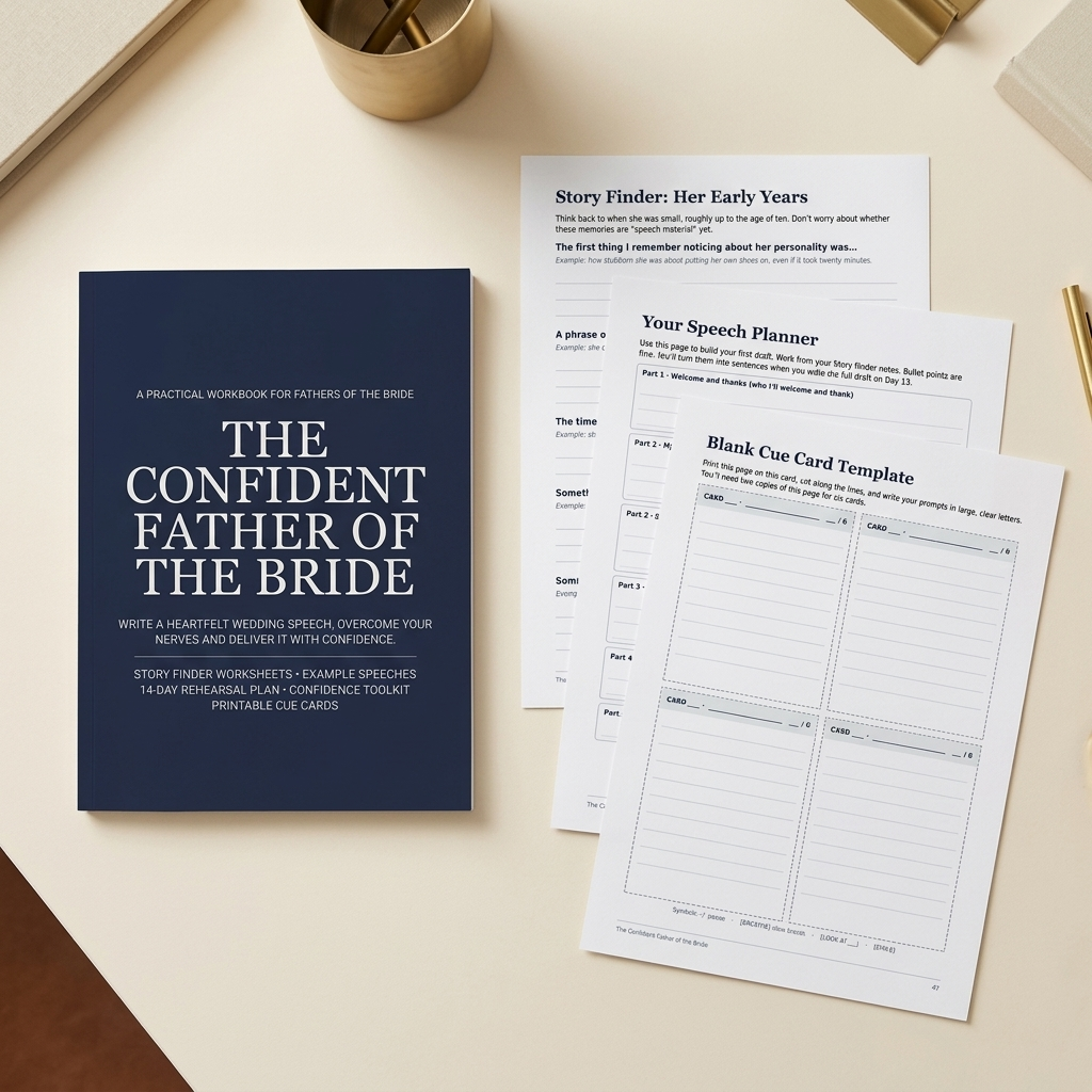 The Confident Father of the Bride | Wedding Speech Printable Digital Workbook